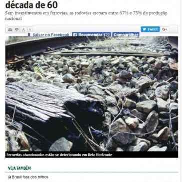 Estradas de ferro encolheram 25% desde a década de 60 – O Tempo (On-line)