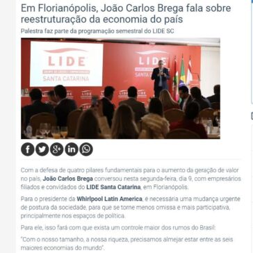 Noticenter – Em Florianópolis, João Carlos Brega fala sobre reestruturação da economia do país – Noticenter