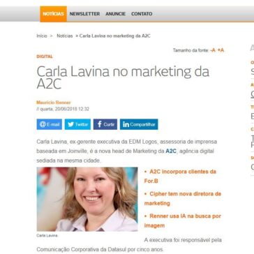 Carla Lavina no marketing da A2C – Baguete