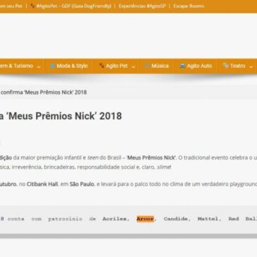 Nickelodeon confirma “Meus Prêmios Nick? 2018 – Agito SP