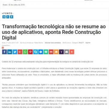 Transformação tecnológica não se resume ao uso de aplicativos, aponta Rede Construção Digital – SEGS