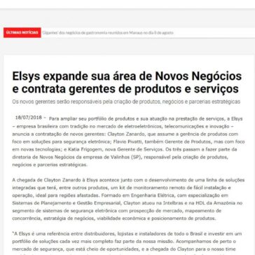 Elsys expande sua área de Novos Negócios e contrata gerentes de produtos e serviços – Jornal de Humaita