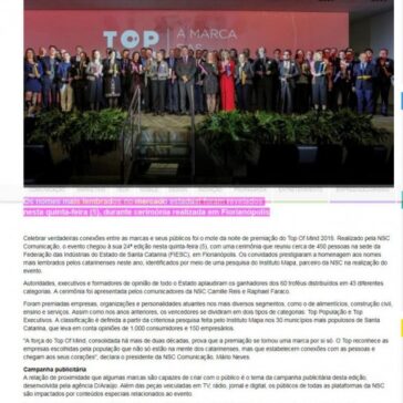 Conheça as marcas Top Of Mind de Santa Catarina em 2018 – Acontecendo Aqui