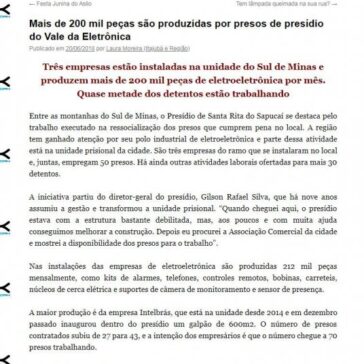 Mais de 200 mil peças são produzidas por presos de presídio do Vale da Eletrônica – Vale Independente