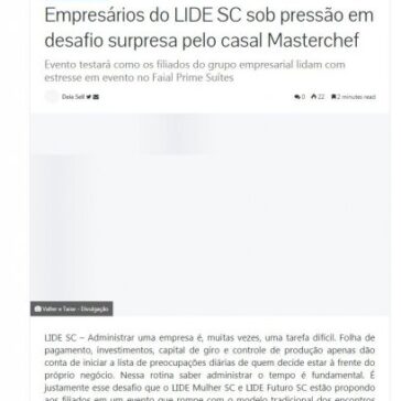 Empresários do LIDE SC sob pressão em desafio surpresa pelo casal Masterchef – Ego Notícias