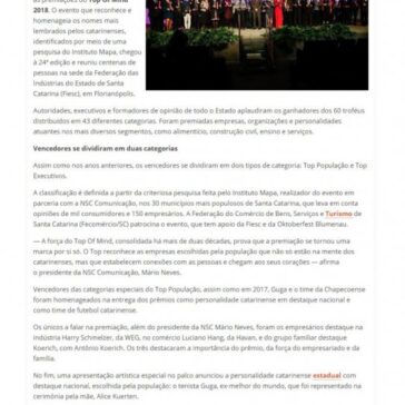 Marcas mais lembradas de Santa Catarina recebem o prêmio Top Of Mind – Jornal Floripa