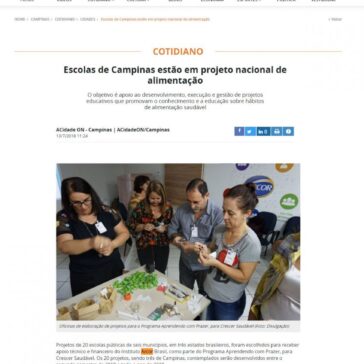 Escolas de Campinas estão em projeto nacional de alimentação – A Cidade On