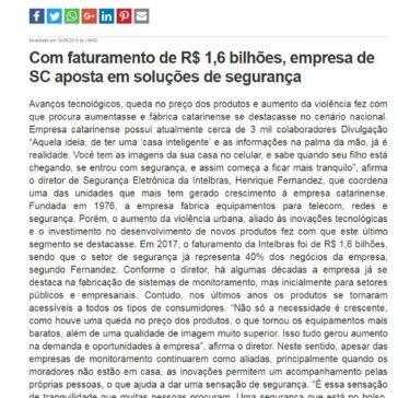 Com faturamento de R$ 1,6 bilhões, empresa de SC aposta em soluções de segurança – Radio Evangelho