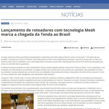 Lançamento de roteadores com tecnologia Mesh marca a chegada da Tenda ao Brasil – Eletrolar