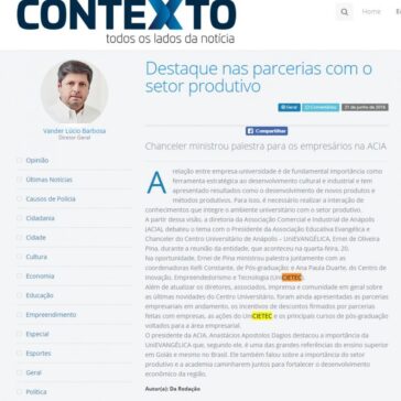 Destaque nas parcerias com o setor produtivo – Jornal Contexto