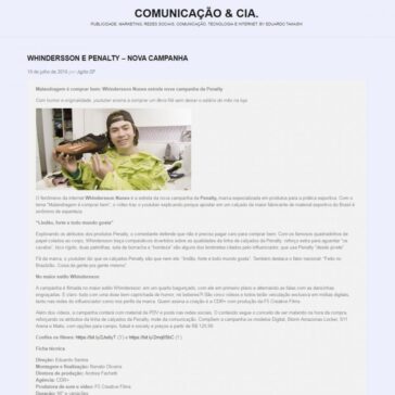 Whindersson e Penalty – Nova campanha – Comunicação & Cia