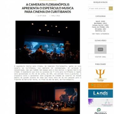 A CAMERATA FLORIANÓPOLIS APRESENTA O ESPETÁCULO MUSICA PARA CINEMA EM CURITIBANOS – Site Top Society