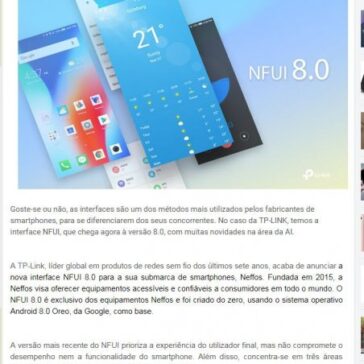 TP-Link anuncia a nova interface NFUI 8.0 para os seus smartphones Neffos, prometendo uma experiência rápida e simples – Apps Androide