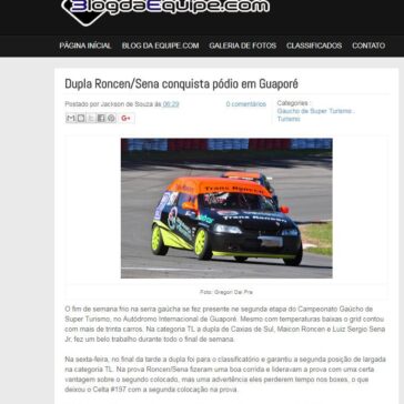 Dupla Roncen/Sena conquista pódio em Guaporé – Blog da Equipe