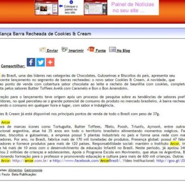 Arcor lança Barra Recheada de Cookies & Cream – Difundir