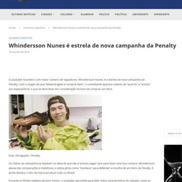 Whindersson Nunes é estrela de nova campanha da Penalty – Universo MT
