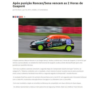 Após punição Roncen/Sena vencem as 2 Horas de Guaporé – Revista Podium