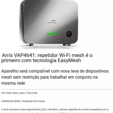 Arris VAP4641: repetidor Wi-Fi mesh é o primeiro com tecnologia EasyMesh – Ativa FM 92,7