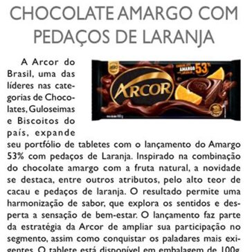 Chocolate amargo com pedaços de laranja – Aditivos & Ingredientes