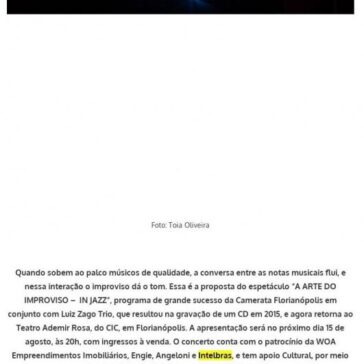 In Jazz – A Arte do Improviso – Camerata Florianópolis Jornal – Folha de Santa Catarina