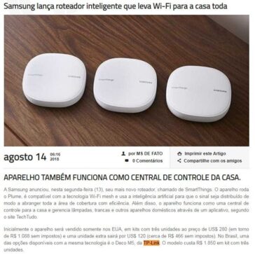 Samsung lança roteador inteligente que leva Wi-Fi para a casa toda – MS de Fato