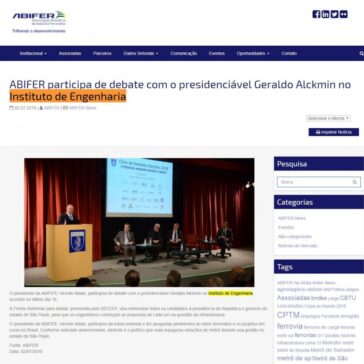 ABIFER participa de debate com o presidenciável Geraldo Alckmin no Instituto de Engenharia – ABIFER