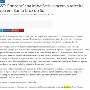 CGST: Roncen/Sena imbatíveis vencem a terceira etapa em Santa Cruz do Sul – SpeedRacing.com.br