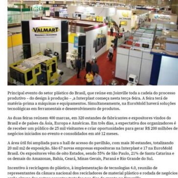 Evento da indústria plástica, Interplast 2018 projeta movimentar R$ 200 milhões – NSC Total