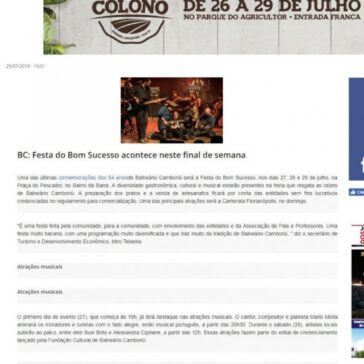 BC: Festa do Bom Sucesso acontece neste final de semana – Jornal dos bairros (On-line)