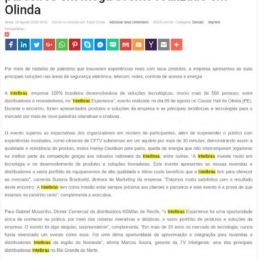 “Intelbras Experience” reúne mais de 500 parceiros em mega evento realizado em Olinda – SEGS