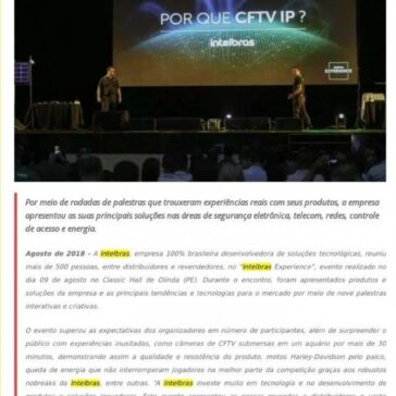 “Intelbras Experience” reúne mais de 500 parceiros em mega evento realizado em Olinda – MTI Tecnologia