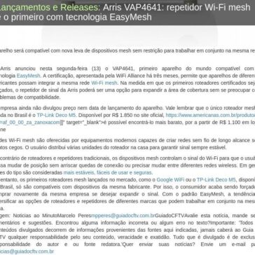 Arris VAP4641: repetidor Wi-Fi mesh é o primeiro com tecnologia EasyMesh – Guia do CFTV