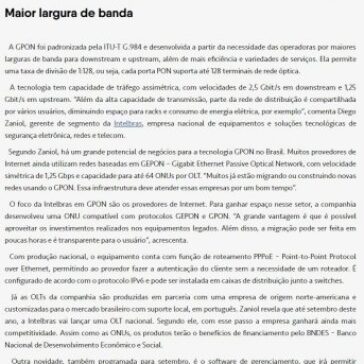 GPON e xGPON nas redes de acesso banda larga – Infra News