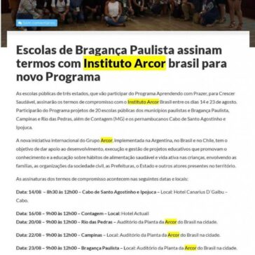 Escolas de Bragança Paulista assinam termos com Instituto Arcor brasil para novo Programa – Jornal de Socorro
