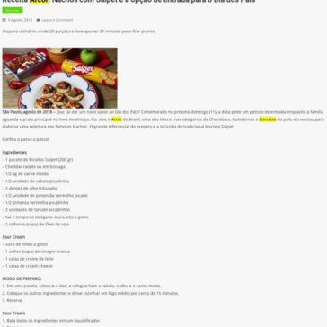 Receita Arcor: Nachos com Salpet é a opção de entrada para o Dia dos Pais – Agito SP