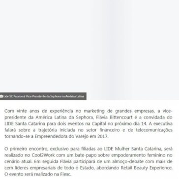 Lide SC Receberá Vice-Presidente da Sephora na América Latina – Ego Notícias