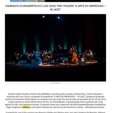 In Jazz – A Arte do Improviso – Camerata Florianópolis – Turismo On-Line – Turismo On-line