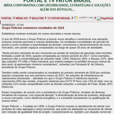 Grupo Policom comemora resultados do 1S18 – Portal Fator Brasil