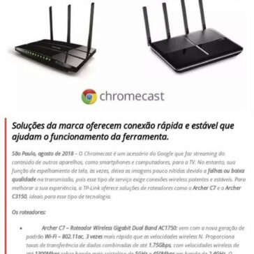 TP-Link sugere roteadores ideais para a transmissão do Chromecast – MTI Tecnologia