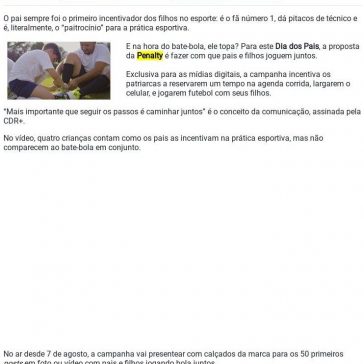 “Jogue bola com o seu filho” é o pedido da Penalty – Promoview