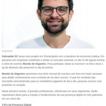 Sebraelab SC apresenta “Mundo de Gigantes – Informe Online/SC