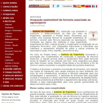 Ocupação sustentável da ferrovia associada ao agronegócio – Intelog