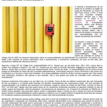 A responsabilidade civil dos síndicos na prevenção e combate a incêndios em condomínios – Blog Jornal da Mulher