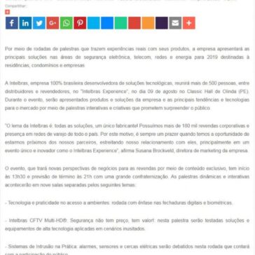 Intelbras apresenta seu vasto portfólio de produtos e soluções para revendedores e parceiros em Pernambuco – SEGS