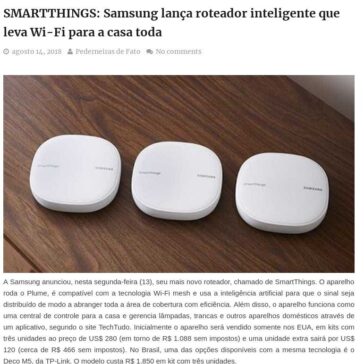SMARTTHINGS: Samsung lança roteador inteligente que leva Wi-Fi para a casa toda – Pederneiras de Fato