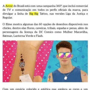 Funk dita ritmo de campanha da Arcor para Big Big Tattoo – Propmark