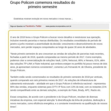 Grupo Policom comemora resultados do primeiro semestre – Pauta