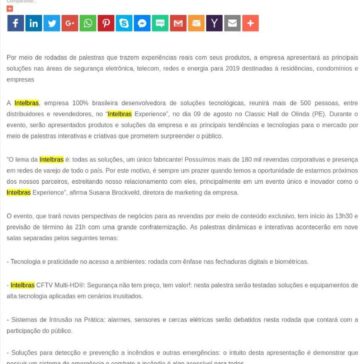 Intelbras apresenta seu vasto portfólio de produtos e soluções para revendedores e parceiros em Pernambuco – SEGS