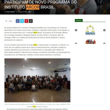 ESCOLAS DE BRAGANÇA PAULISTA PARTICIPAM DE NOVO PROGRAMA DO INSTITUTO ARCOR BRASIL – Atibaia Connection