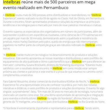 Intelbras reúne mais de 500 parceiros em mega evento realizado em Pernambuco – Revista Segurança Eletrônica